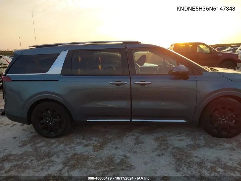 2022 Kia Carnival Mpv Sx VIN: KNDNE5H36N6147348 Lot: 40600479