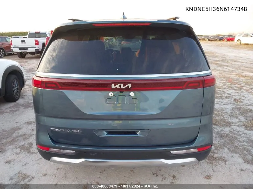 2022 Kia Carnival Mpv Sx VIN: KNDNE5H36N6147348 Lot: 40600479