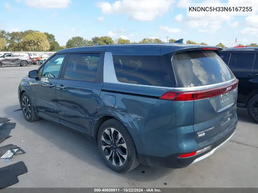 2022 Kia Carnival Mpv Ex VIN: KNDNC5H33N6167255 Lot: 40659911