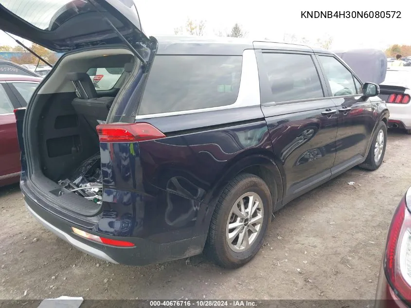 2022 Kia Carnival Mpv Lx VIN: KNDNB4H30N6080572 Lot: 40676716