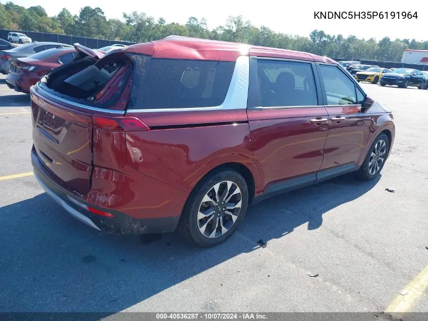 2023 Kia Carnival Ex VIN: KNDNC5H35P6191964 Lot: 40536287