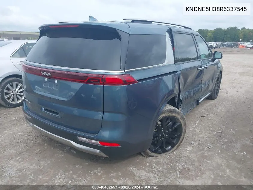 2024 Kia Carnival Mpv Sx Prestige VIN: KNDNE5H38R6337545 Lot: 40432657