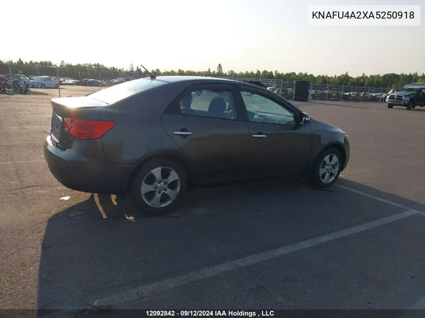 2010 Kia Forte VIN: KNAFU4A2XA5250918 Lot: 12092842