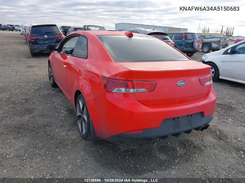 2010 Kia Forte Koup VIN: KNAFW6A34A5150683 Lot: 12138556