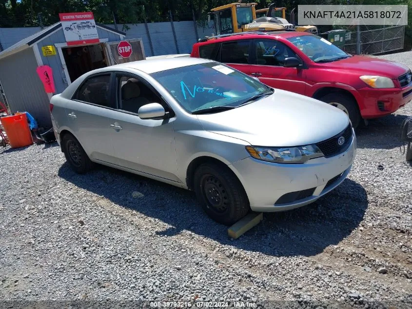 2010 Kia Forte Lx VIN: KNAFT4A21A5818072 Lot: 39793216