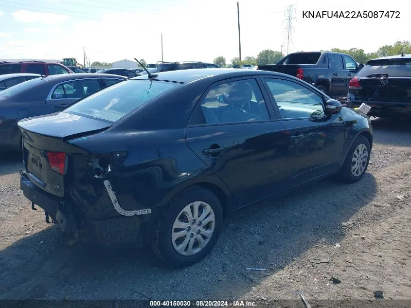 2010 Kia Forte Ex VIN: KNAFU4A22A5087472 Lot: 40150030