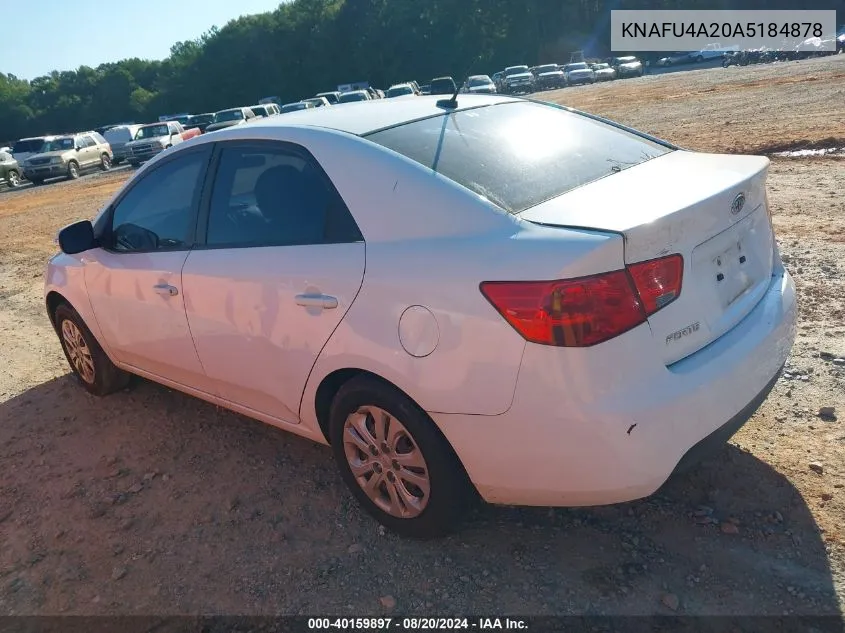 2010 Kia Forte Ex VIN: KNAFU4A20A5184878 Lot: 40159897