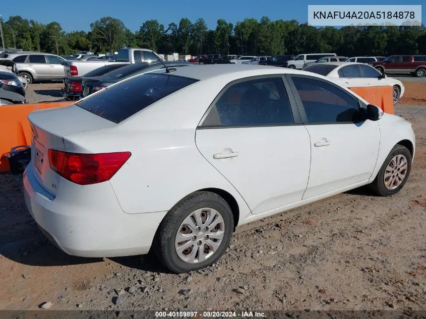 2010 Kia Forte Ex VIN: KNAFU4A20A5184878 Lot: 40159897