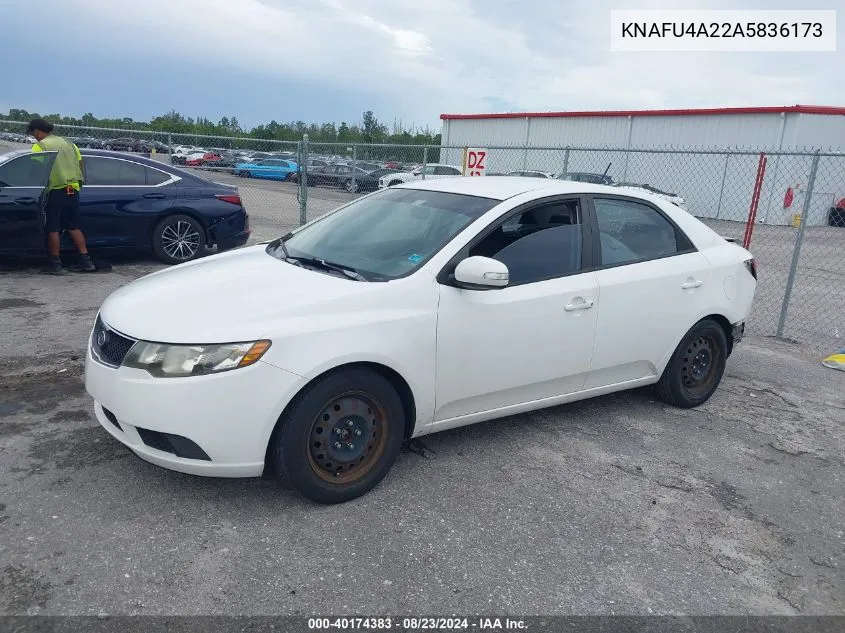 2010 Kia Forte Ex VIN: KNAFU4A22A5836173 Lot: 40174383