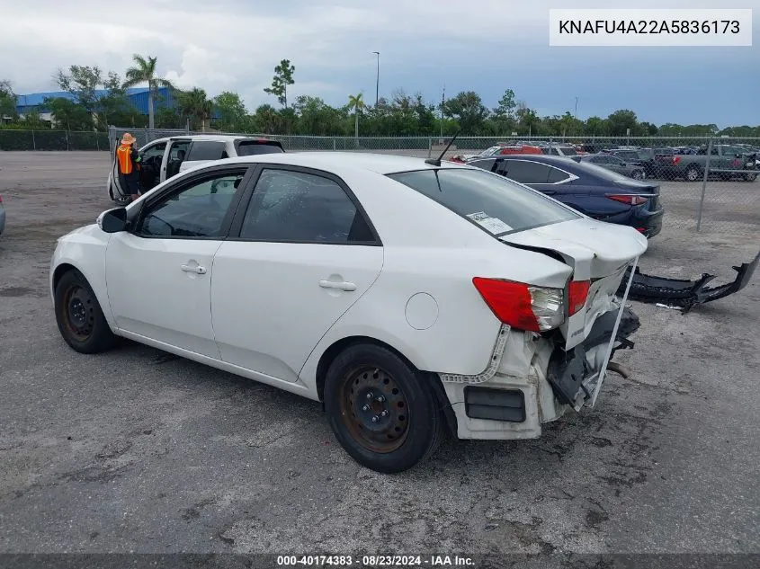 2010 Kia Forte Ex VIN: KNAFU4A22A5836173 Lot: 40174383