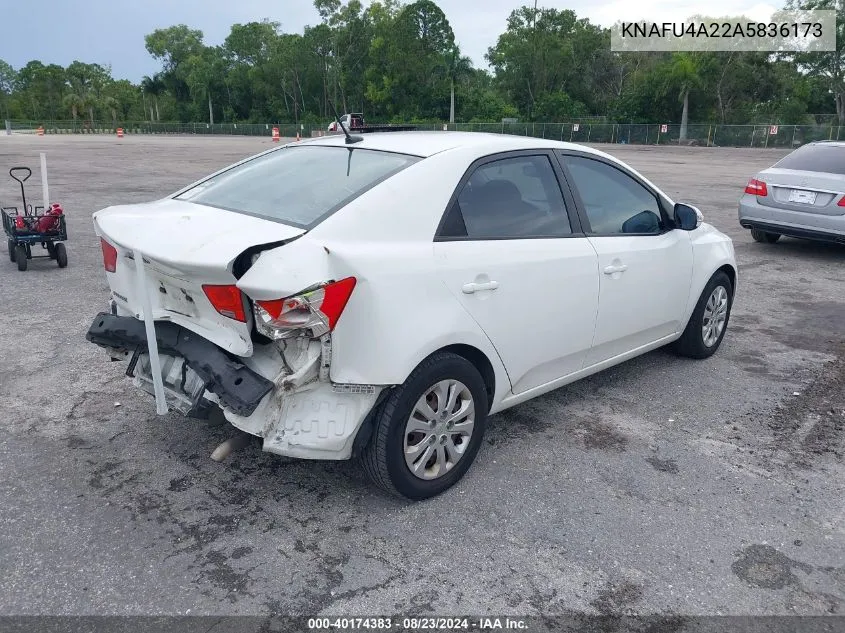 2010 Kia Forte Ex VIN: KNAFU4A22A5836173 Lot: 40174383