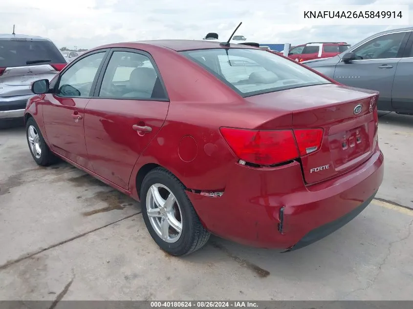 KNAFU4A26A5849914 2010 Kia Forte Ex