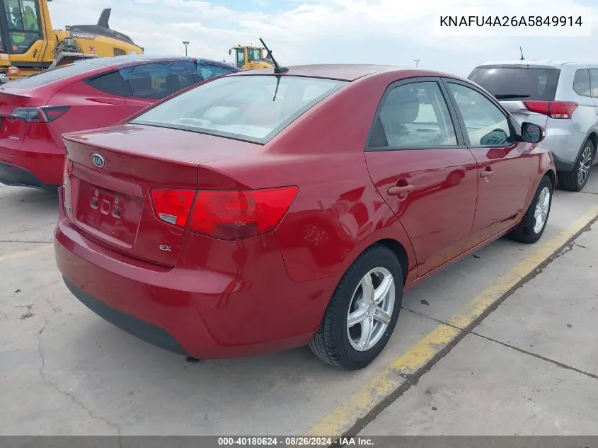 2010 Kia Forte Ex VIN: KNAFU4A26A5849914 Lot: 40180624