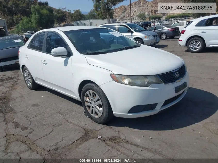 2010 Kia Forte Ex VIN: KNAFU4A27A5188975 Lot: 40186164