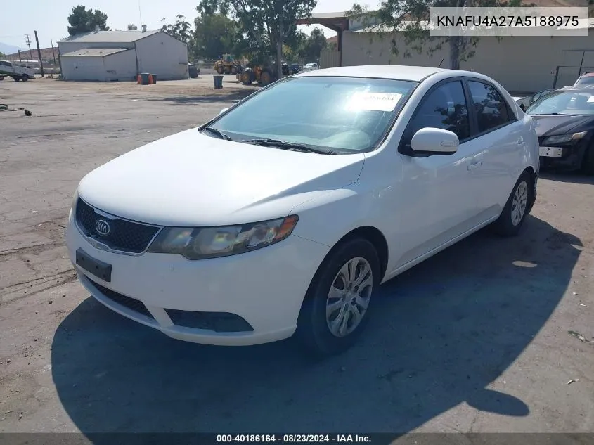 2010 Kia Forte Ex VIN: KNAFU4A27A5188975 Lot: 40186164