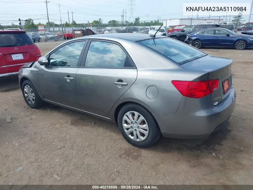 2010 Kia Forte Ex VIN: KNAFU4A23A5110984 Lot: 40210588