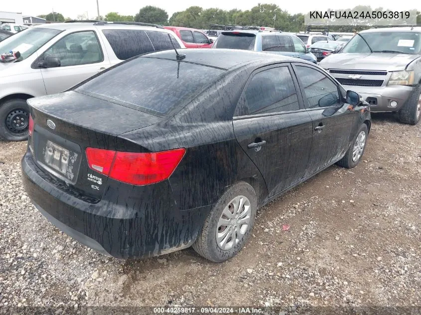 2010 Kia Forte Ex VIN: KNAFU4A24A5063819 Lot: 40259817