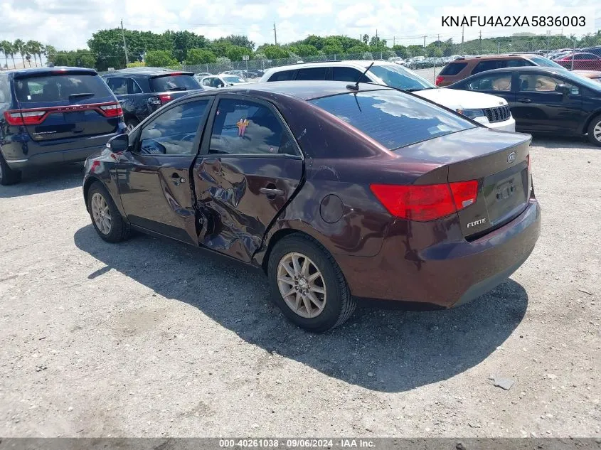 KNAFU4A2XA5836003 2010 Kia Forte Ex