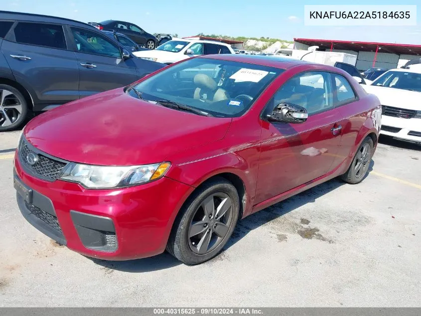 2010 Kia Forte Koup Ex VIN: KNAFU6A22A5184635 Lot: 40315625