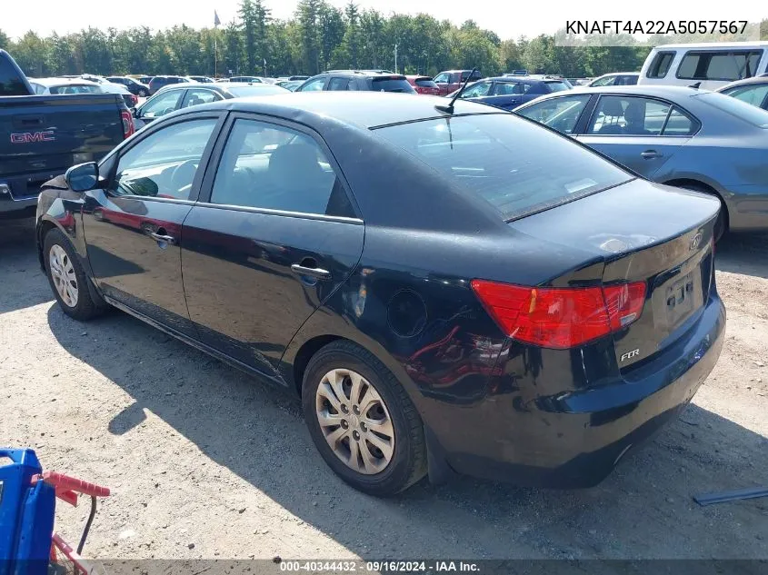 2010 Kia Forte Lx VIN: KNAFT4A22A5057567 Lot: 40344432