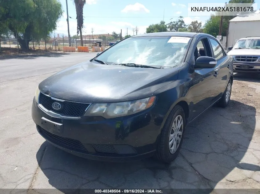 2010 Kia Forte Ex VIN: KNAFU4A2XA5181678 Lot: 40349504