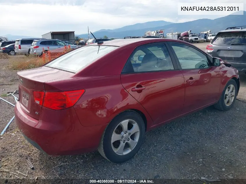 2010 Kia Forte Ex VIN: KNAFU4A28A5312011 Lot: 40350300