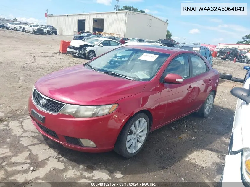 2010 Kia Forte Sx VIN: KNAFW4A32A5064843 Lot: 40352167