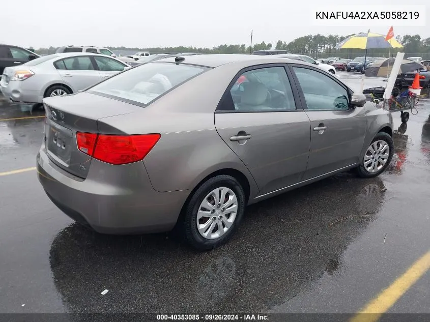 2010 Kia Forte Ex VIN: KNAFU4A2XA5058219 Lot: 40353085