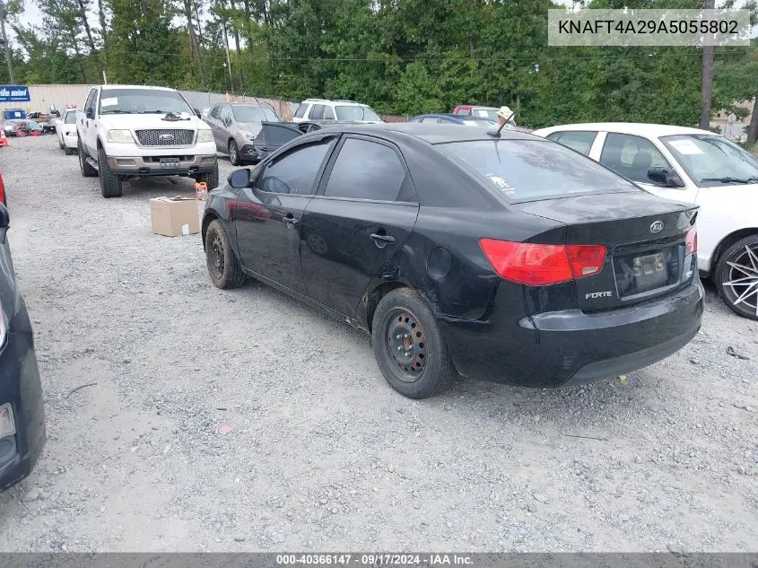 2010 Kia Forte Lx VIN: KNAFT4A29A5055802 Lot: 40366147