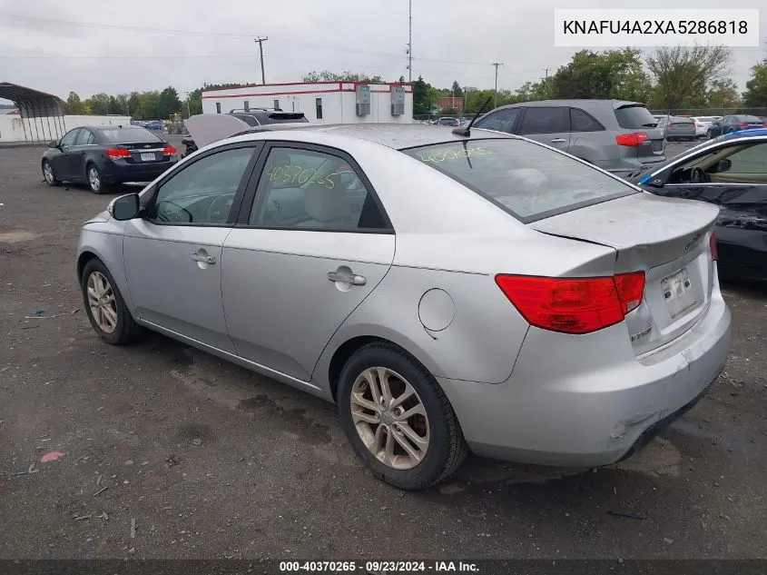 2010 Kia Forte Ex VIN: KNAFU4A2XA5286818 Lot: 40370265