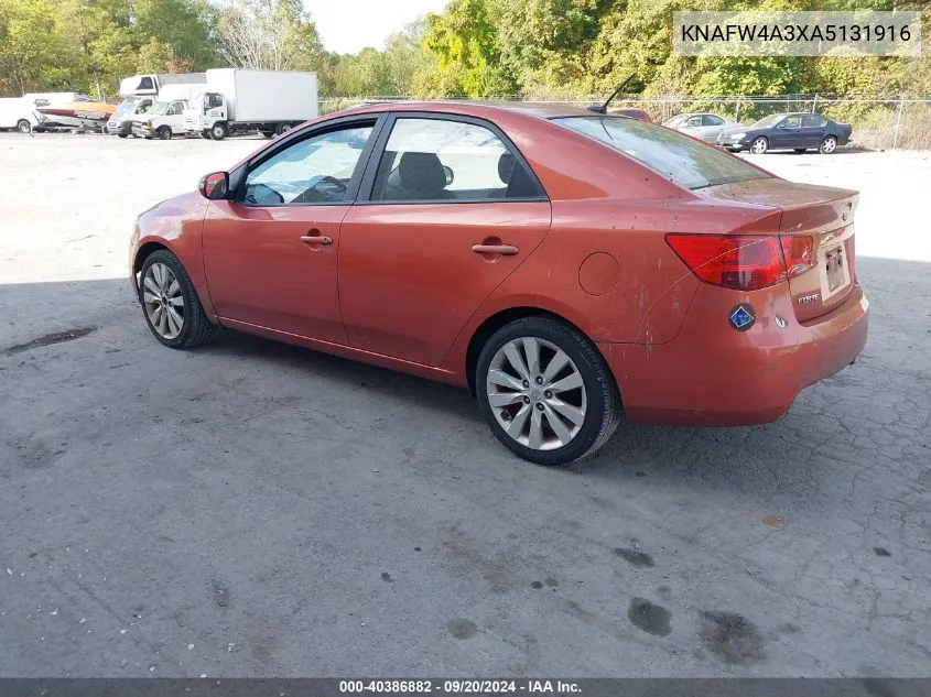 2010 Kia Forte Sx VIN: KNAFW4A3XA5131916 Lot: 40386882