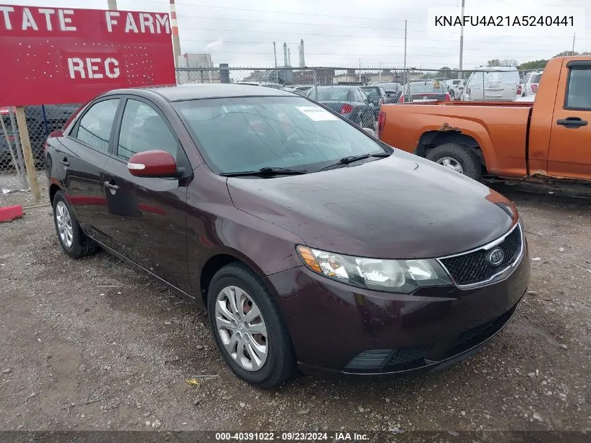 2010 Kia Forte Ex VIN: KNAFU4A21A5240441 Lot: 40391022