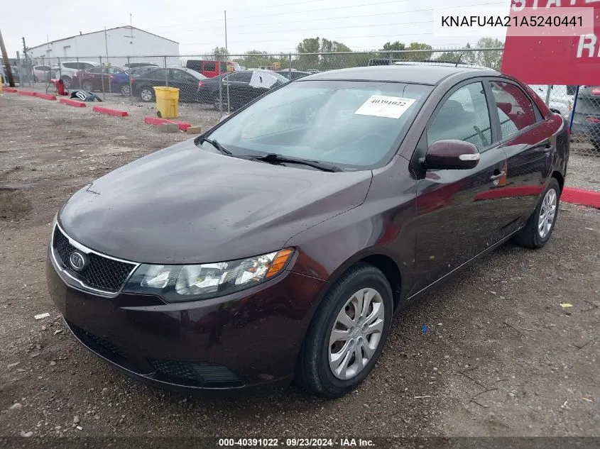 2010 Kia Forte Ex VIN: KNAFU4A21A5240441 Lot: 40391022