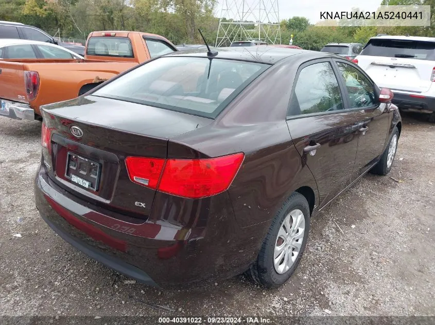 2010 Kia Forte Ex VIN: KNAFU4A21A5240441 Lot: 40391022