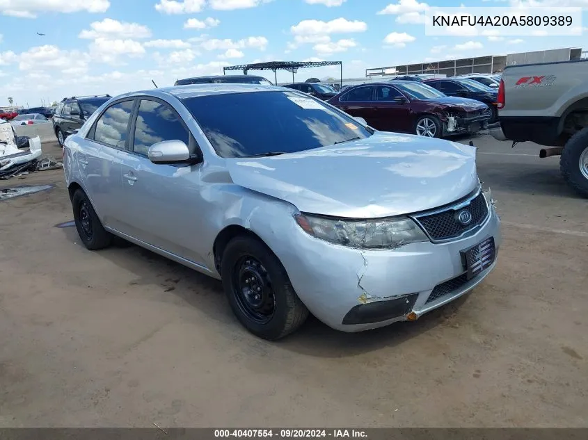 2010 Kia Forte Ex VIN: KNAFU4A20A5809389 Lot: 40407554