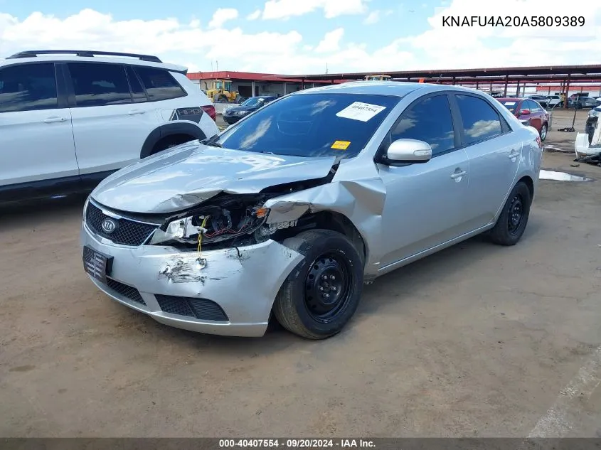 2010 Kia Forte Ex VIN: KNAFU4A20A5809389 Lot: 40407554