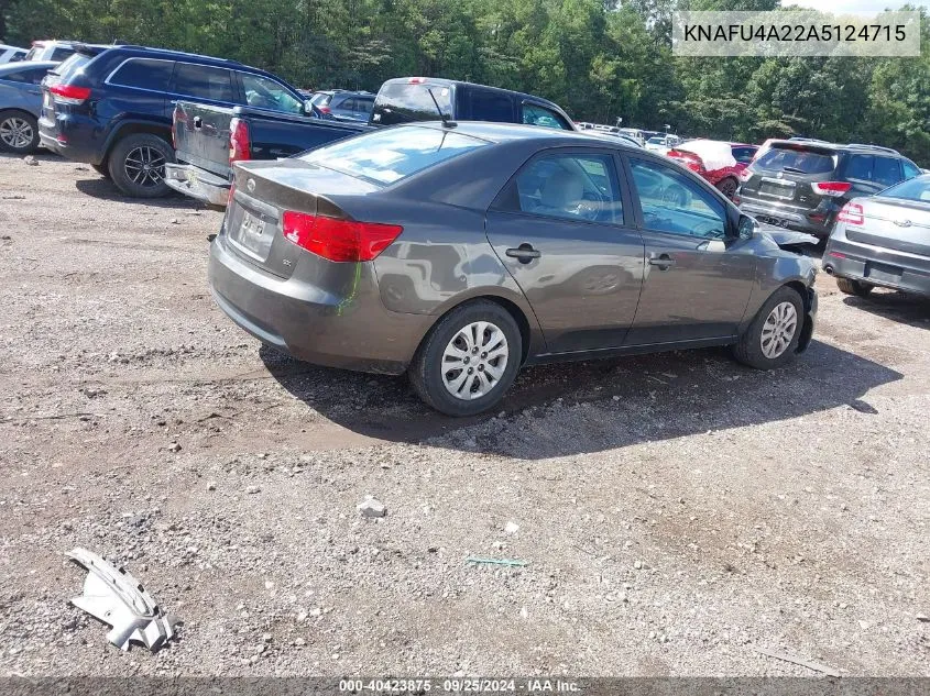 2010 Kia Forte Ex VIN: KNAFU4A22A5124715 Lot: 40423875