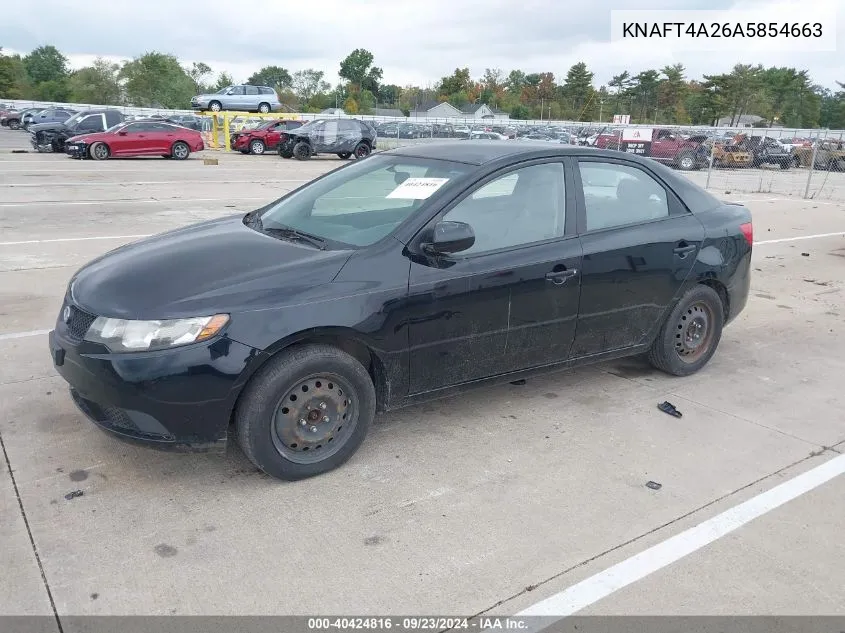 2010 Kia Forte Lx VIN: KNAFT4A26A5854663 Lot: 40424816