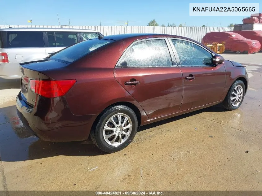 2010 Kia Forte Ex VIN: KNAFU4A22A5065665 Lot: 40424821