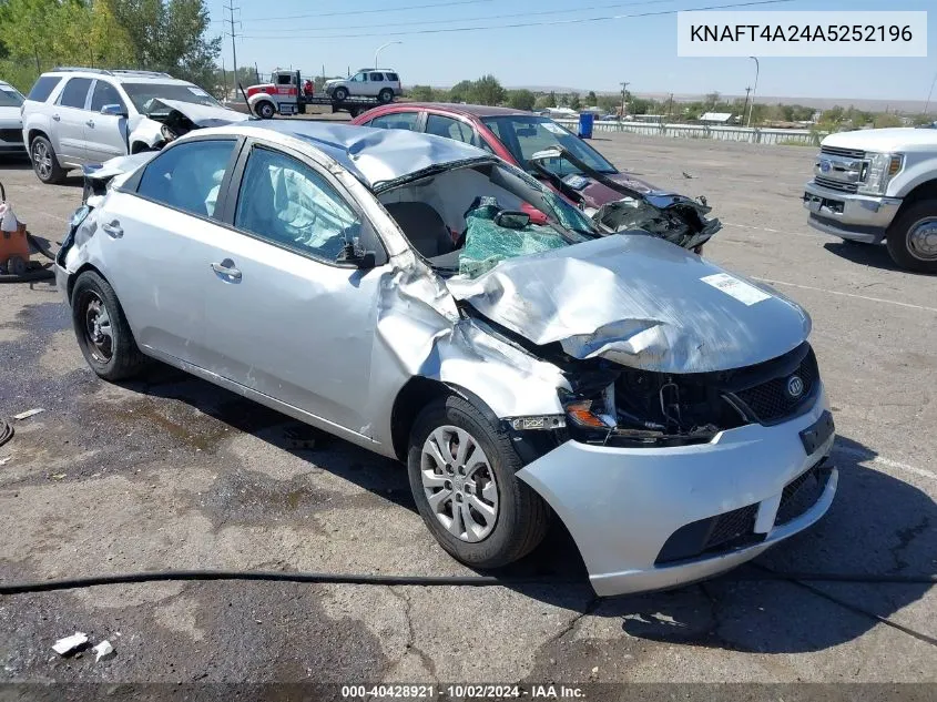 2010 Kia Forte Lx VIN: KNAFT4A24A5252196 Lot: 40428921