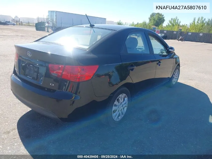 2010 Kia Forte Ex VIN: KNAFU4A27A5807610 Lot: 40439405