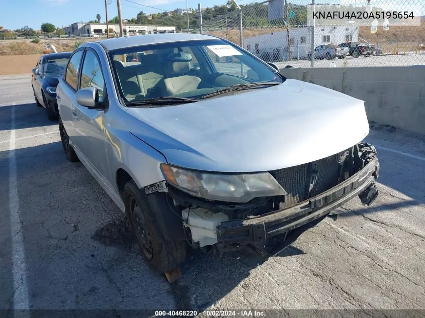 2010 Kia Forte Ex VIN: KNAFU4A20A5195654 Lot: 40468220