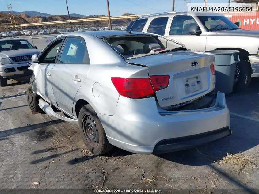 2010 Kia Forte Ex VIN: KNAFU4A20A5195654 Lot: 40468220