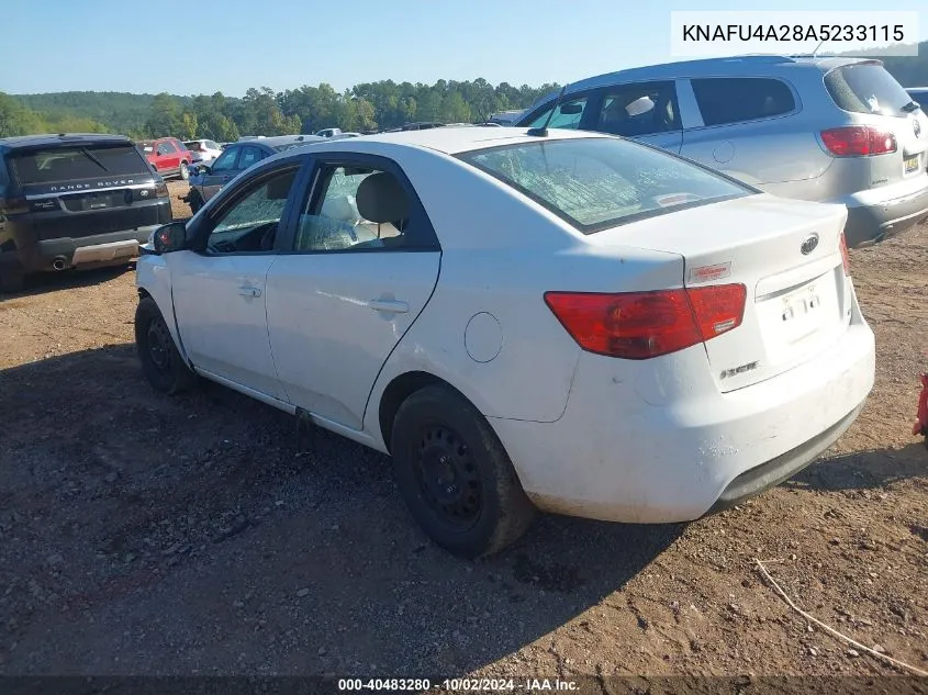 2010 Kia Forte Ex VIN: KNAFU4A28A5233115 Lot: 40483280