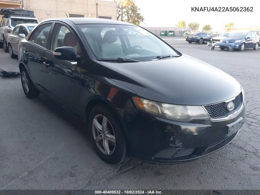 2010 Kia Forte Ex VIN: KNAFU4A22A5062362 Lot: 40489532