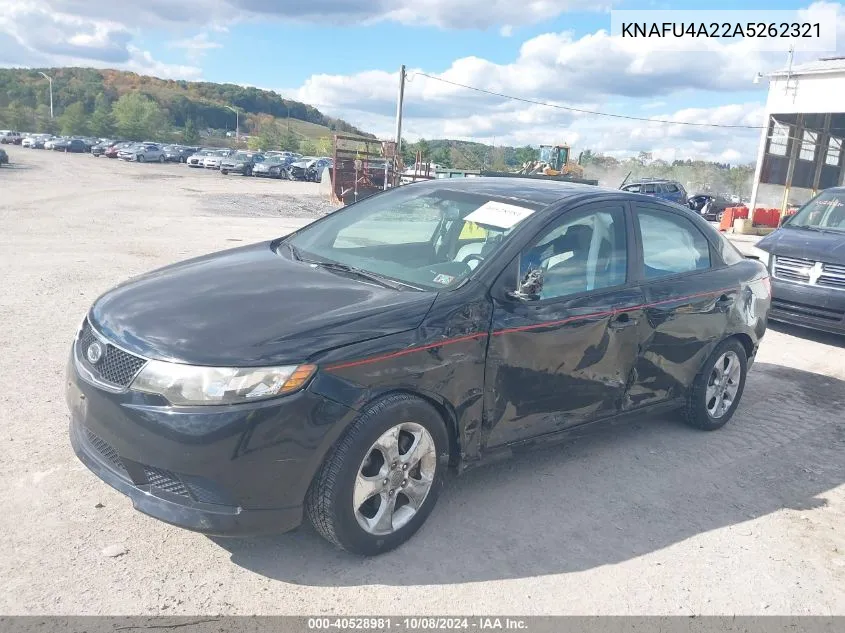 2010 Kia Forte Ex VIN: KNAFU4A22A5262321 Lot: 40528981