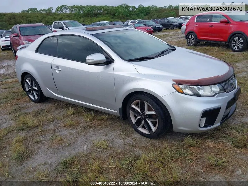 2010 Kia Forte Koup Sx VIN: KNAFW6A30A5302670 Lot: 40543222