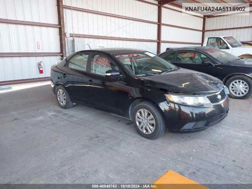 2010 Kia Forte Ex VIN: KNAFU4A24A5118902 Lot: 40548763