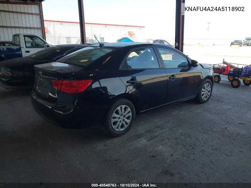 2010 Kia Forte Ex VIN: KNAFU4A24A5118902 Lot: 40548763