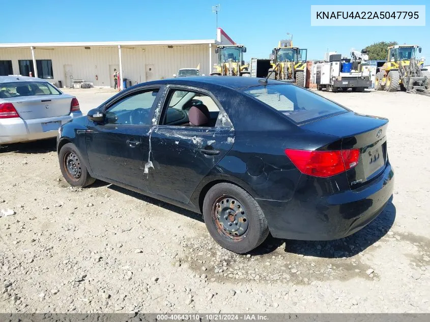 2010 Kia Forte Ex VIN: KNAFU4A22A5047795 Lot: 40643110